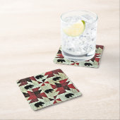 Schwarzbärenquilt Rechteckiger Pappuntersetzer (Vor Ort)