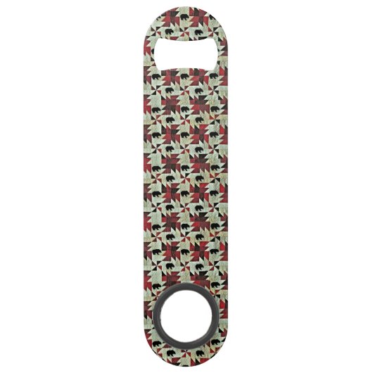 Schwarzbärenquilt Speed Flaschenöffner (Vorderseite)