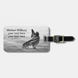 Schwarzbarsch-Fischen Gepäckanhänger