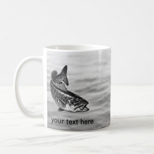 Schwarzbarsch-Fischen Kaffeetasse (Links)