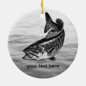 Schwarzbarsch-Fischen Keramik Ornament (Hinten)