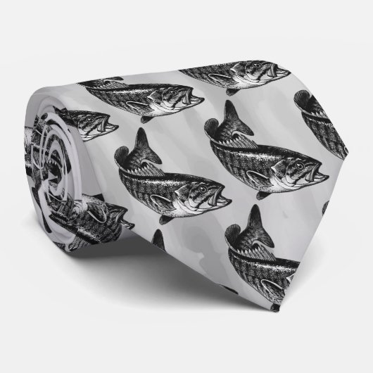 Schwarzbarsch-Fischen Krawatte (Gerollt)