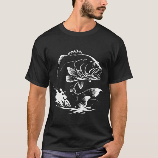 Schwarzbarschfischen T-Shirt (Vorderseite)