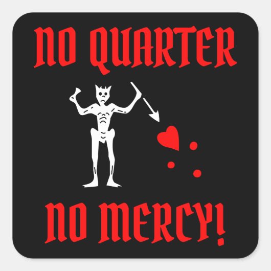 Schwarzbart der Pirate (Edward Teach) Quadratischer Aufkleber (Vorderseite)