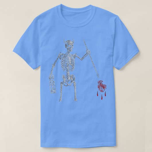 Schwarzbart Pirate Skeletts Karibische Schlachtfla T-Shirt (Design vorne)