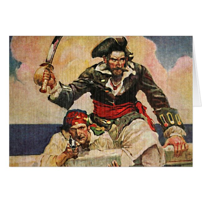 Schwarzbartenpferd-Pirate und Mate-Illustration (Vorderseite (Horizontal))