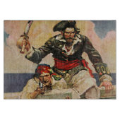 Schwarzbartenpferd-Pirate und Mate-Illustration Schneidebrett (Vorderseite)