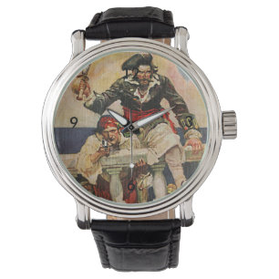 Schwarzbartenraupen und Mate Illustration Armbanduhr