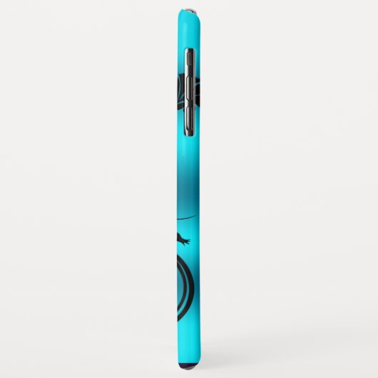 Schwarzblauer Damast und schwarze Wirbel Case-Mate iPhone Hülle (Hinten/Links)