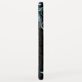 Schwarzblauer Damast und Wirbel Case-Mate iPhone Hülle (Hinten/Rechts)