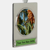 Schwarzbraun-Hummingvogel im Flug Banner-Ornament Silber (Rechts)