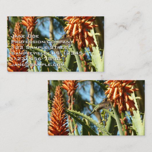 Schwarzbraun-Hummingvogel im Flug Visitenkarte (Vorne/Hinten)