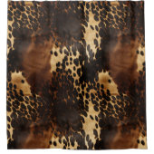 Schwarzbraune Creme Duschvorhang (Vorderseite)