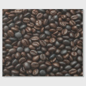 Schwarzbraune Kaffeebohnen Geschenkpapier (Flach)