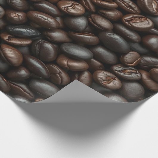 Schwarzbraune Kaffeebohnen Geschenkpapier (Ecke)