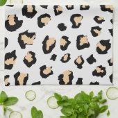 Schwarzbraune Tierhellleoparde Geschirrtuch (Gefaltet)