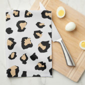 Schwarzbraune Tierhellleoparde Geschirrtuch (Viertel Falte)