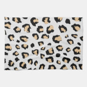 Schwarzbraune Tierhellleoparde Geschirrtuch (Horizontal)