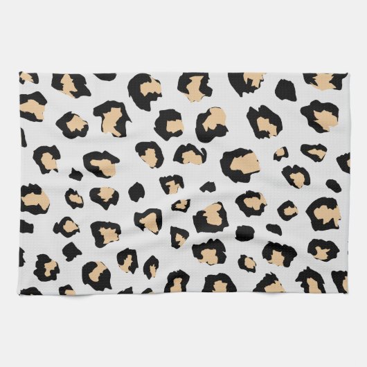 Schwarzbraune Tierhellleoparde Geschirrtuch (Horizontal)