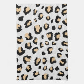 Schwarzbraune Tierhellleoparde Geschirrtuch (Vertikal)