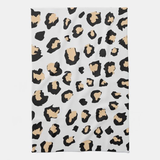 Schwarzbraune Tierhellleoparde Geschirrtuch (Vertikal)