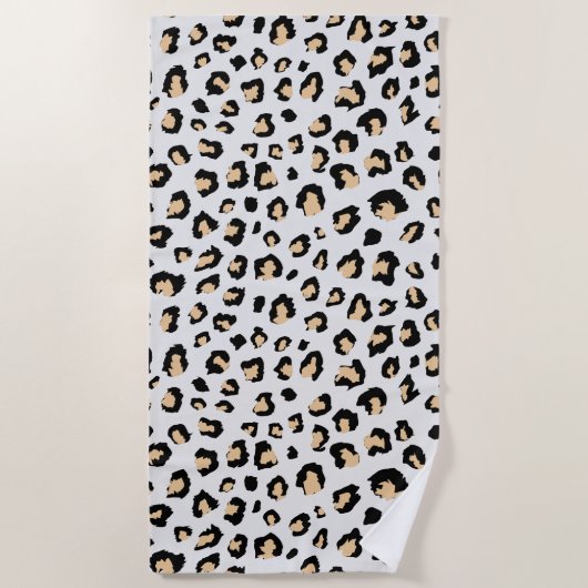 Schwarzbraune Tierhellleoparde Strandtuch (Vorderseite)