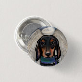 Schwarzbrauner Dachshund Button (Vorne & Hinten)