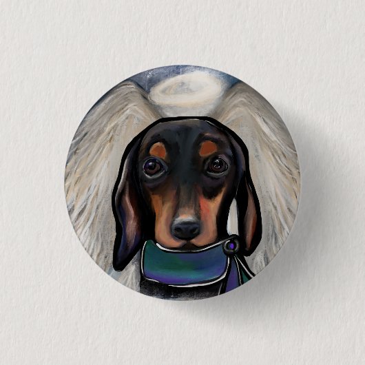 Schwarzbrauner Dachshund Button (Vorderseite)