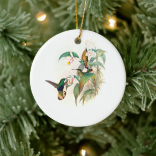 Schwarzbrustkolibri, Baum Keramik Ornament
