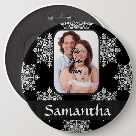Schwarzdamasken-Foto Button (Vorne & Hinten)