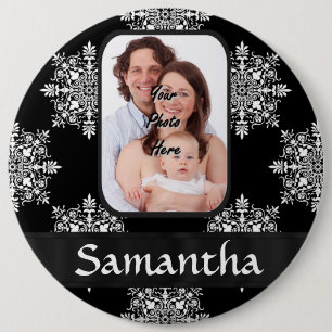 Schwarzdamasken-Foto Button