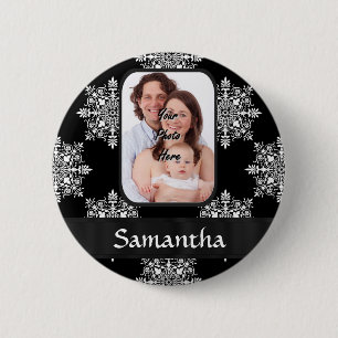 Schwarzdamasken-Foto Button