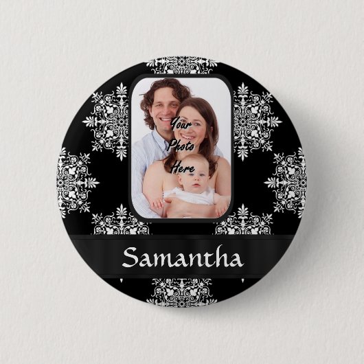 Schwarzdamasken-Foto Button (Vorderseite)
