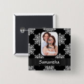 Schwarzdamasken-Foto Button (Vorne & Hinten)