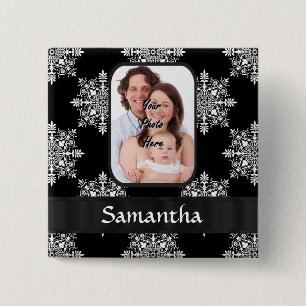 Schwarzdamasken-Foto Button