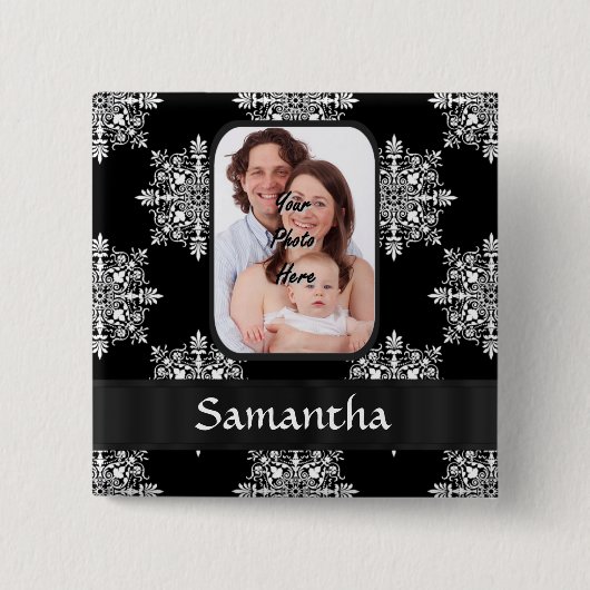 Schwarzdamasken-Foto Button (Vorderseite)