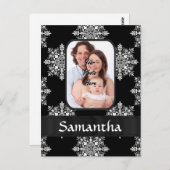 Schwarzdamasken-Foto Postkarte (Vorne/Hinten)