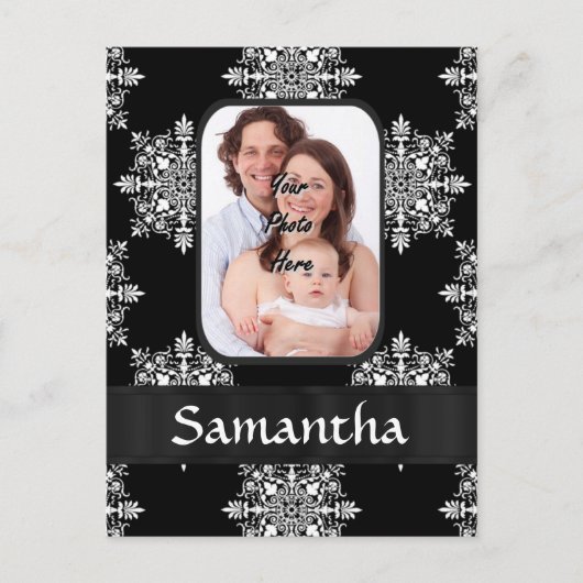 Schwarzdamasken-Foto Postkarte (Vorderseite)