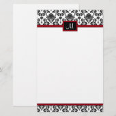 SchwarzDamassorepotheke Briefpapier (Vorne/Hinten)