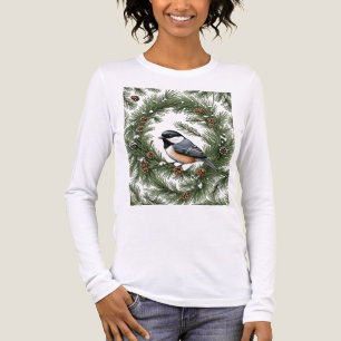 Schwarzdeckchen-Meise mit Kiefer Tri-Blend Shirt