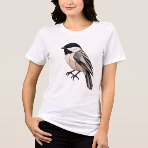 Schwarzdeckenameisenpitta Origami-Vogel Minimalpap Tri-Blend Shirt
