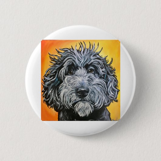 Schwarzdoodle Button (Vorderseite)