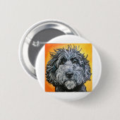 Schwarzdoodle Button (Vorne & Hinten)
