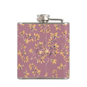 Schwarzdorn-Äste lila gelb Flachmann (Rückseite)