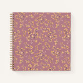 Schwarzdorn-Äste lila gelb Notizblock (Vorderseite)