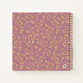 Schwarzdorn-Äste lila gelb Notizblock (Rückseite)