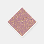 Schwarzdorn-Äste lila gelb Serviette (Ecke)