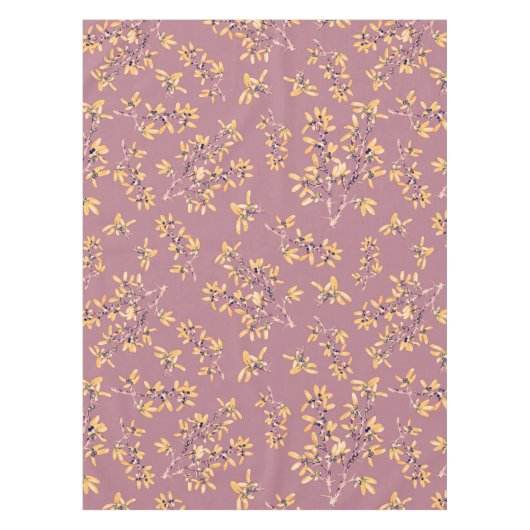 Schwarzdorn-Äste lila gelb Tischdecke (Vorderseite)