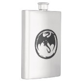 Schwarzdrachenfaser aus Edelstahl Flachmann (Rechts)