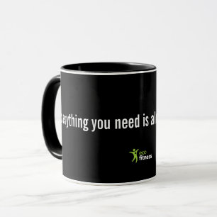 Schwarze 11 oz-Tasse Öko Fitness alles, was Sie Tasse